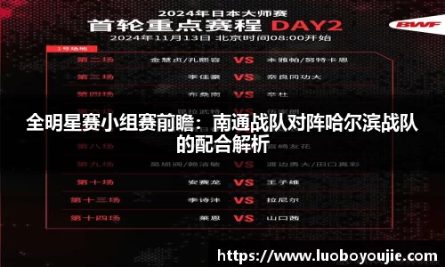 全明星赛小组赛前瞻：南通战队对阵哈尔滨战队的配合解析